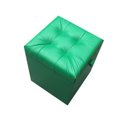 Ver imagem 1 de Puff Baú Estofado em Corino 1 Lugar Quadrado - Verde