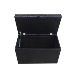 Puff Baú Estofado em Material Sintético com Pistão Á Gás - Preto - 4