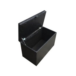 Puff Baú Estofado em Material Sintético com Pistão Á Gás - Preto - 5