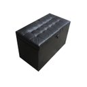 Ver imagem 3 de Puff Baú Estofado em Material Sintético com Pistão Á Gás - Preto