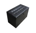 Ver imagem 3 de Puff Baú Estofado em Material Sintético com Pistão Á Gás - Preto