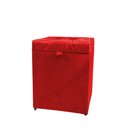 Ver imagem 1 de Puff Baú Estofado em Suede Amassado 1 Lugar Quadrado - Vermelho