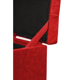 Puff Baú Estofado em Suede Amassado 1 Lugar Quadrado - Vermelho - 3