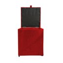 Ver imagem 4 de Puff Baú Estofado em Suede Amassado 1 Lugar Quadrado - Vermelho
