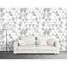 Papel de Parede Triângulos Branco e Cinza - 1
