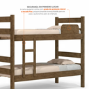 Ver imagem 5 de Beliche Solteiro com Escada e Proteção Antiquedas 100% MDF Prisma Plus Amadeirado Marrom