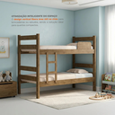 Ver imagem 6 de Beliche Solteiro com Escada e Proteção Antiquedas 100% MDF Prisma Plus Amadeirado Marrom