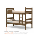 Ver imagem 4 de Beliche Solteiro com Escada e Proteção Antiquedas 100% MDF Prisma Plus Amadeirado Marrom