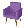 Kit 3 Poltrona Para sala de Estar Bianca Capitonê Suede Roxo - Móveis Mafer - 4