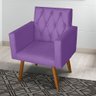 Kit 3 Poltrona Para sala de Estar Bianca Capitonê Suede Roxo - Móveis Mafer - 5