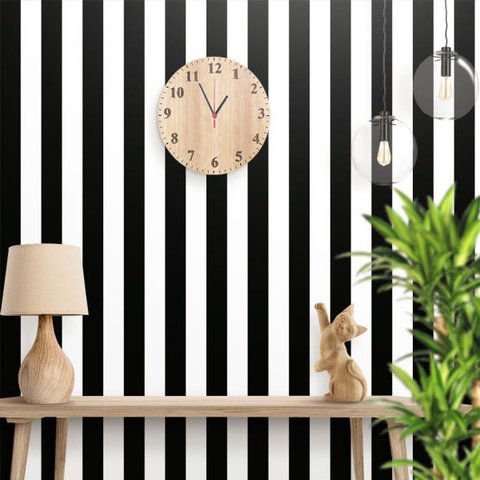 Papel de Parede Listrado Preto e Branco