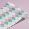 Papel de Parede Escamas Azul, Rosa e Branco - 3