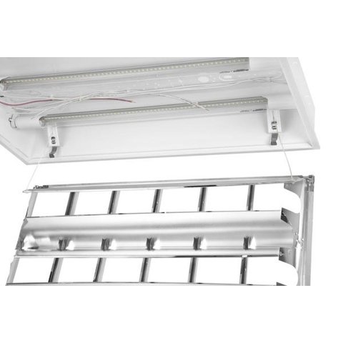 Luminária de embutir T5 para 2 lâmpadas tubulares de 14W