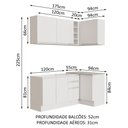 Ver imagem 4 de Armário de Cozinha Compacta de Canto 269cm Branco Glamy Madesa 01