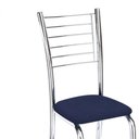 Ver imagem 5 de Kit 7 Cadeiras de Jantar Lara Cromada para Cozinha Assento Corino Azul Marinho - Aurora Line
