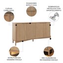 Ver imagem 3 de Buffet Aparador 167cm 4 Portas Madeira Maciça Nira Tauari F07 - Mpozenato
