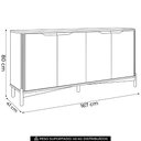 Ver imagem 4 de Buffet Aparador 167cm 4 Portas Madeira Maciça Nira Tauari F07 - Mpozenato
