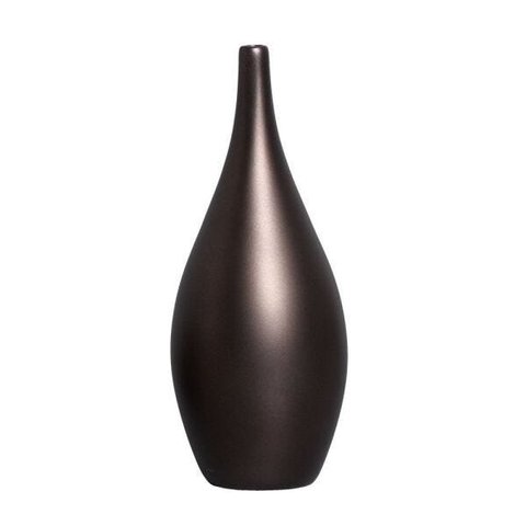 Vaso De Mesa Jasmim G Decoração Em Cerâmica Grafite Ônix
