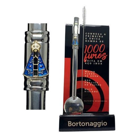 Bomba de Inox para Chimarrão com Bojo de Mil Furos 21 e 24cm - Ap252camf