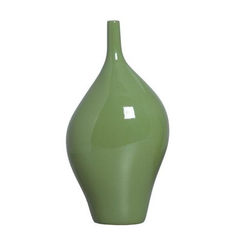 Vaso Munique G Decoração Em Cerâmica Verde Brilhante