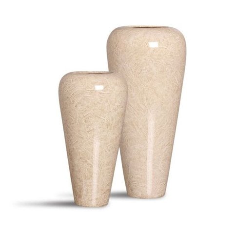 Dupla Vaso Atlanta Decoração Em Cerâmica Bege Petra