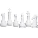 Ver imagem 1 de Conjunto Peças De Xadrez Decoração Em Cerâmica Clássica Branca