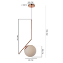 Ver imagem 3 de Lustre Pendente Bravalumi Luna Globo E27 Bivolt Rose Gold