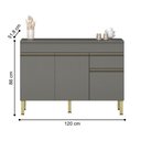 Ver imagem 2 de Balcão para Cozinha com Tampo e com 3 Portas Chester Gris