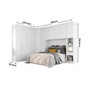 Ver imagem 3 de Quarto Modulado Casal Rizon 5 Peças (1 Armário Ponte 1 Closet 2 Guarda Roupas 1 Complemento)