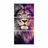 Quadro decorativo Leão The King Vertical Conjunto 3 Peças - 2