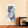 Quadro Cavalo Animais Artístico em Preto e Branco Design Vertical - 2