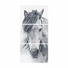 Quadro Cavalo Animais Artístico em Preto e Branco Design Vertical - 3