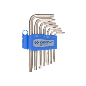 Jogo de Chave Torx Tipo L Curta T10 a T40 07 Peças Kingtony