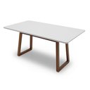 Ver imagem 3 de Mesa de Jantar Viena com Vidro Canto Garrafa Mmj-as As-castanho Claro/branco Laca 1,35m