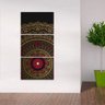 Quadro Conjunto Vertical Mandala Preto e Vermelho 3 Peças - 3