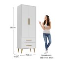 Ver imagem 3 de Guarda-Roupa Infantil Encanto Espresso Móveis Branco