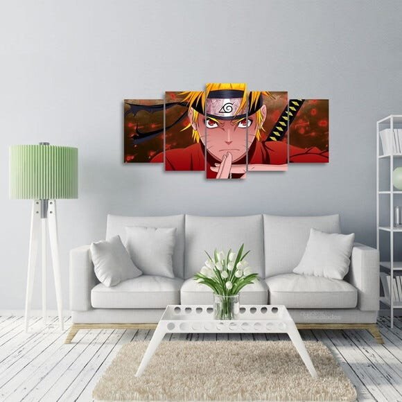 Quadro decorativo em mdf mosaico naruto decoracao desenho quarto sala facil  instalacao sem furar nao desbota hd