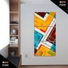 Quadro Abstrato Geométrico Vertical Para Sala Hall 3 Peças - 4
