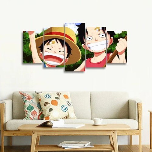 Quadros Decorativos 5 Peças Anime One Piece Personagens 3D em Promoção na  Americanas