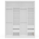 Ver imagem 4 de Guarda Roupa Casal 4 Portas e 4 Gavetas com Espelho 240847 Linha Porto Politorno Móveis