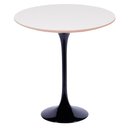 Ver imagem 1 de Mesa Saarinen Lateral Oval Fórmica Branca 57x38cm - Base Preta