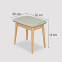Ver imagem 3 de Banqueta para Penteadeira Estofada Pés de Madeira 50CMX48CM Liva Verde