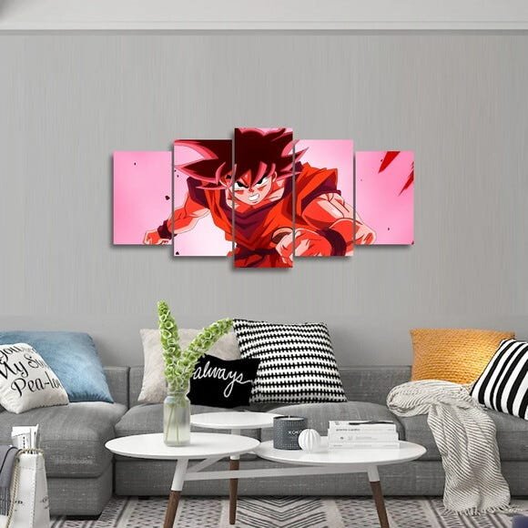Quadro decorativo Goku Dragon Ball Para Quarto Mosaico - 3