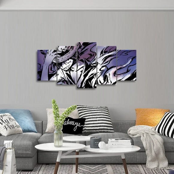 Quadro decorativo One Piece Para Quarto 125x60 Mdf Animes - 3