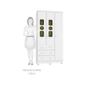 Ver imagem 5 de Guarda Roupa Infantil 3 Portas com Janela 3 Gavetas em MDF Tedy Móveis Peroba
