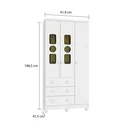 Ver imagem 4 de Guarda Roupa Infantil 3 Portas com Janela 3 Gavetas em MDF Tedy Móveis Peroba
