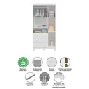 Ver imagem 7 de Guarda Roupa Infantil 3 Portas com Janela 3 Gavetas em MDF Tedy Móveis Peroba