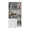 Ver imagem 2 de Guarda Roupa Infantil 3 Portas com Janela 3 Gavetas em MDF Tedy Móveis Peroba