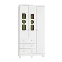 Ver imagem 3 de Guarda Roupa Infantil 3 Portas com Janela 3 Gavetas em MDF Tedy Móveis Peroba