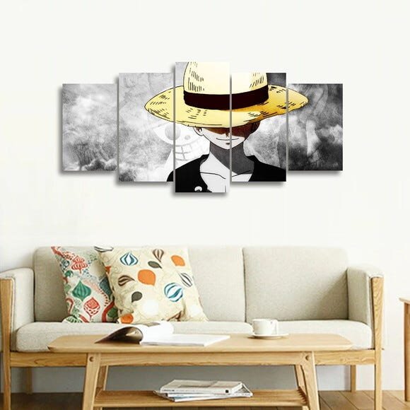 Quadro Decorativo Mosaico 5 peças Anime One Piece Luffy Pirata Desenho em  Promoção na Americanas